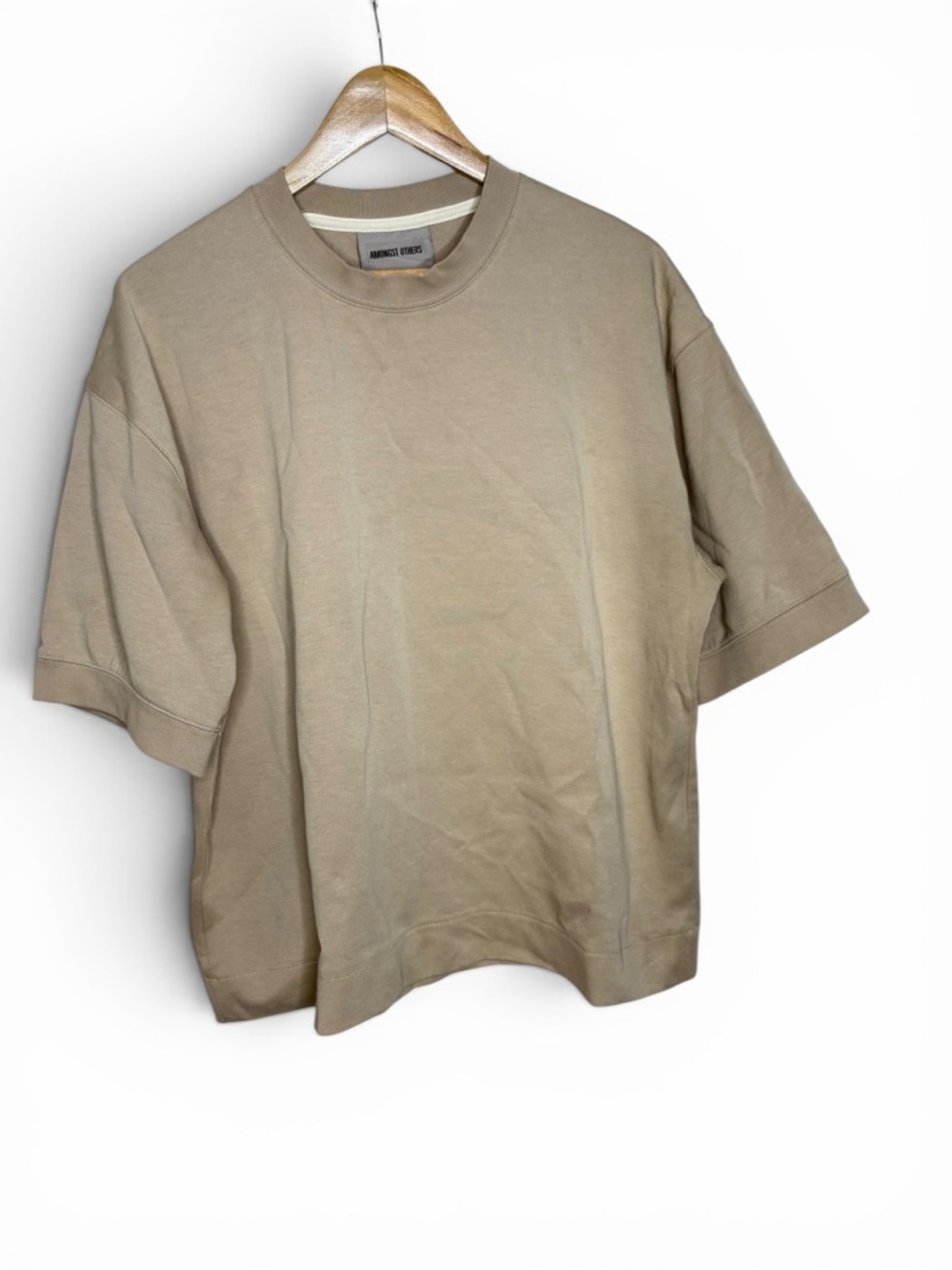 Men’s Amongst Others Tan Boxy Fit Heavy Short Sleeve Tee Size LARGE